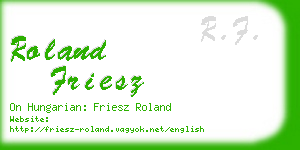 roland friesz business card